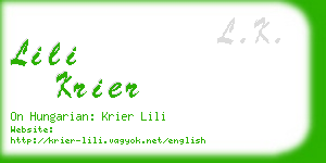 lili krier business card